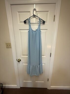 See You Monday Pale Blue Sleeveless Summer Dress